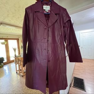 Purple leather coat